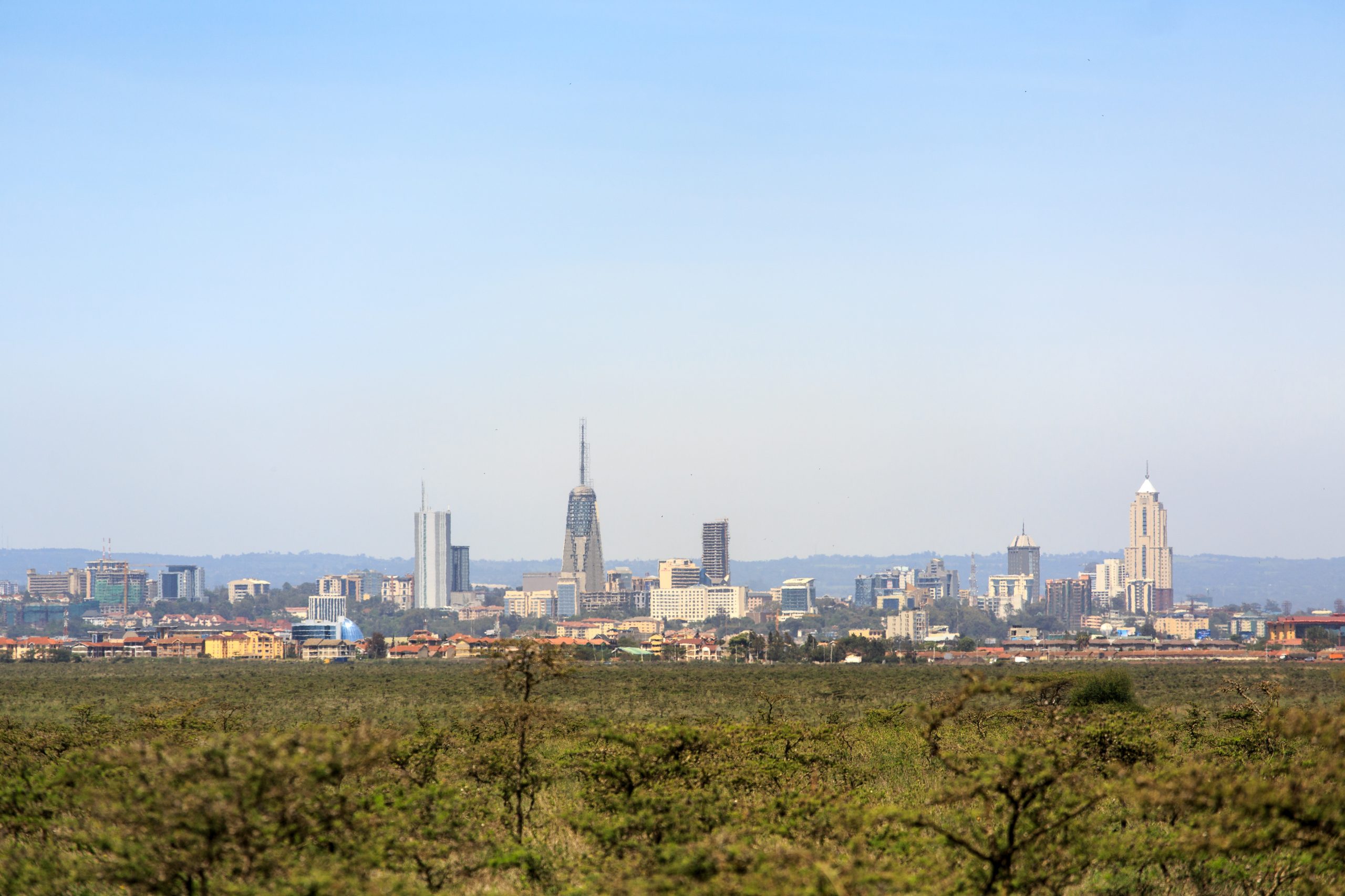 Modern Nairobi cityscape - capital city of Kenya, East Africa